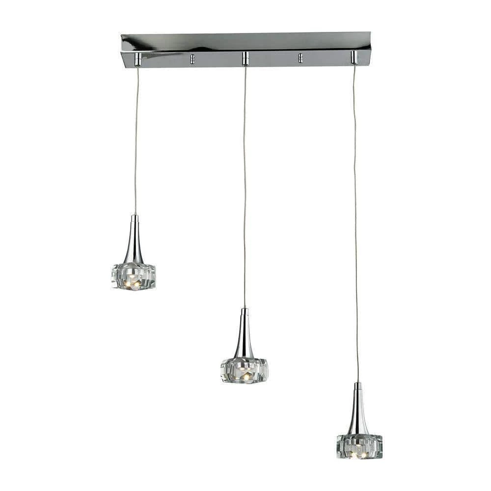 Alea 3-Light Polished Chrome Pendant by Titan Lighting 3 Alea 3-Light Polished Chrome Pendant by Titan Lighting