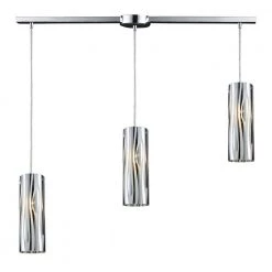 Chromia 3-Light Polished Chrome Ceiling Pendant by Titan Lighting