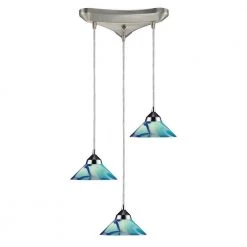 Refraction 3-Light Polished Chrome Ceiling Mount Pendant by Titan Lighting