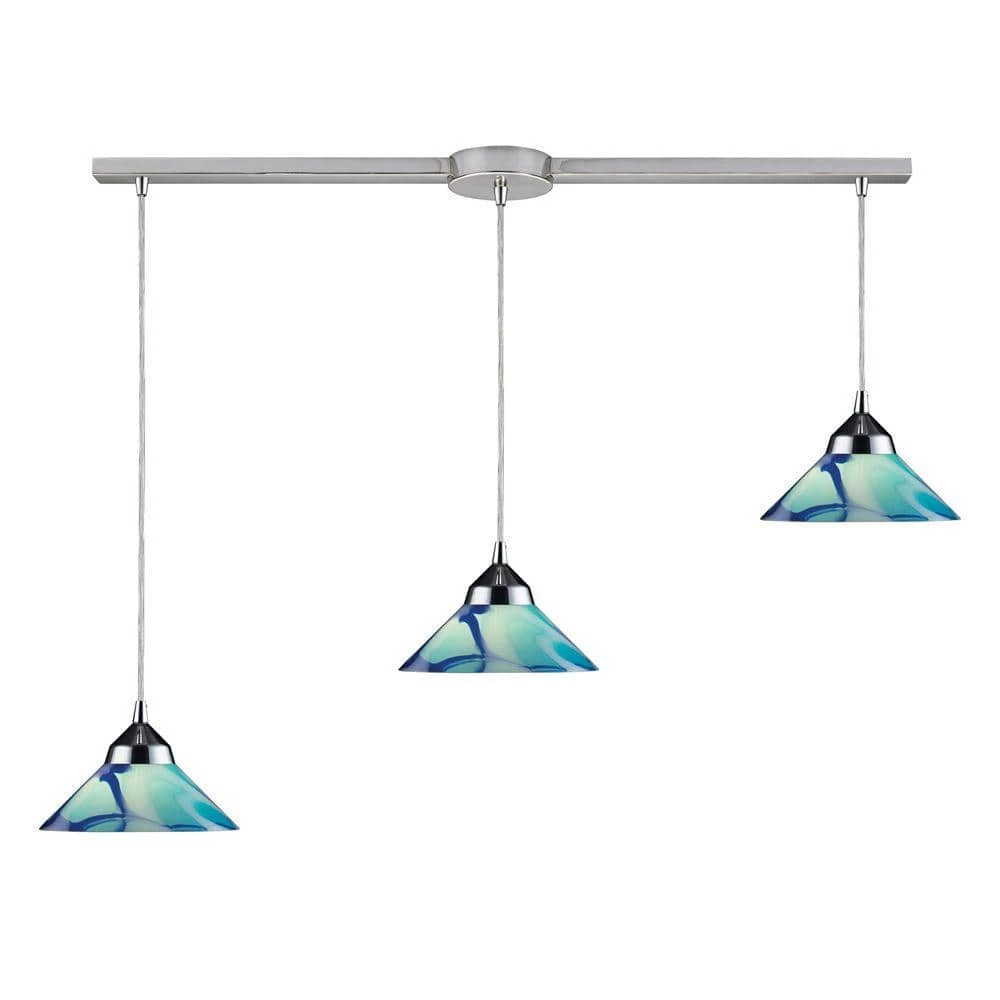Refraction 3-Light Polished Chrome Ceiling Mount Pendant by Titan Lighting 3 Refraction 3-Light Polished Chrome Ceiling Mount Pendant by Titan Lighting