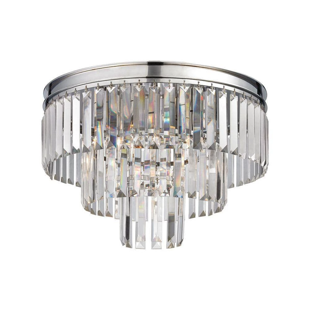 Palacial 3-Light Polished Chrome Flush Mount by Titan Lighting 3 Palacial 3-Light Polished Chrome Flush Mount by Titan Lighting