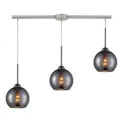Cassandra 3-Light Polished Chrome Ceiling Mount Pendant by Titan Lighting