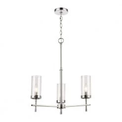 Melinda 3-Light Polished Chrome Chandelier with Glass Shades by Titan Lighting