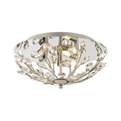 Crystique 3-Light Polished Chrome Flush Mount by Titan Lighting