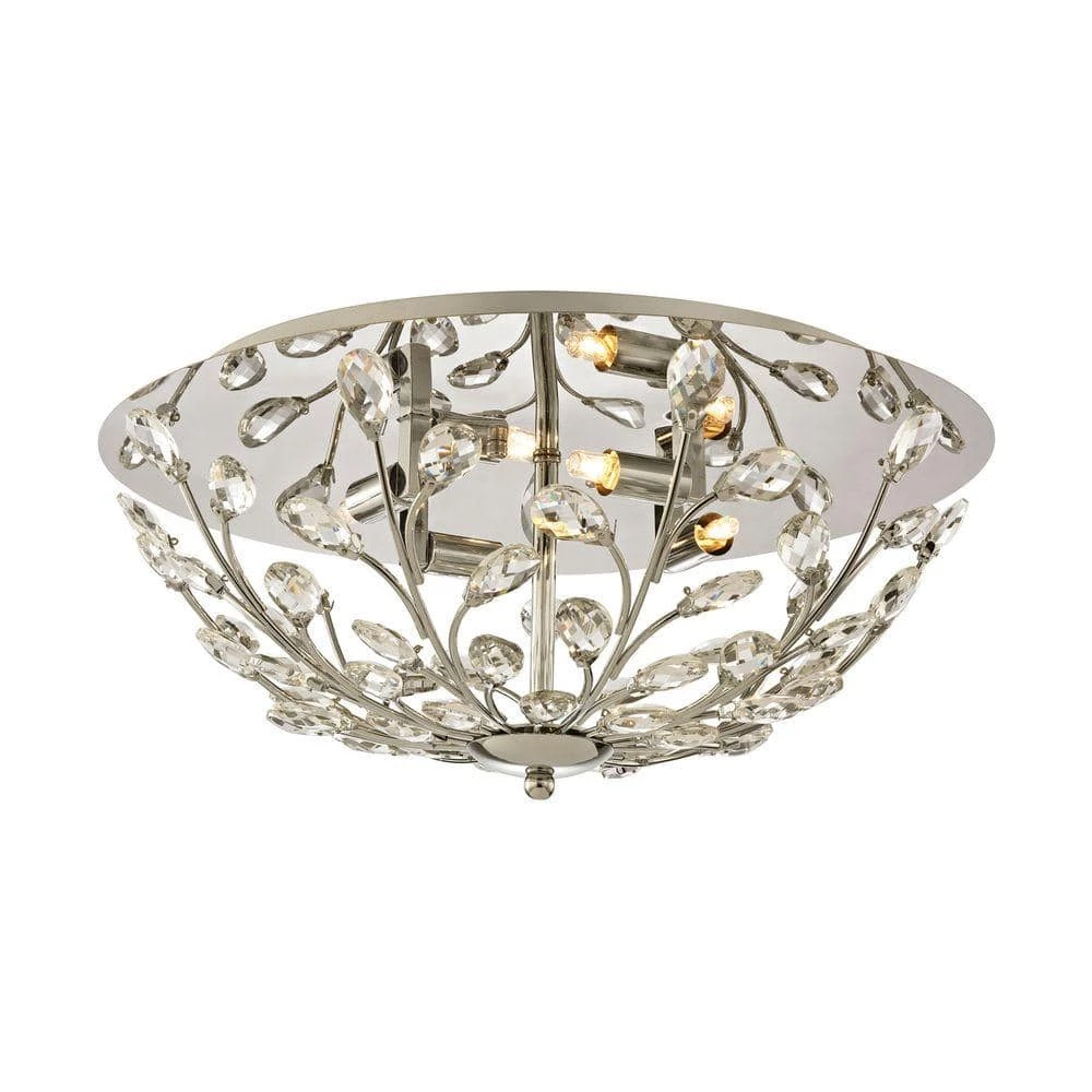 Crystique 4-Light Polished Chrome Flush Mount by Titan Lighting 2 Crystique 4-Light Polished Chrome Flush Mount by Titan Lighting