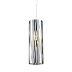 Chromia 1-Light Polished Chrome Ceiling Pendant by Titan Lighting