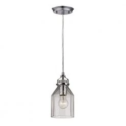 Danica 1-Light Polished Chrome and Clear Glass Pendant by Titan Lighting