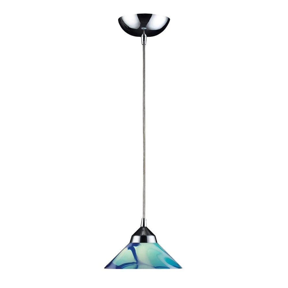 Refraction 1-Light Polished Chrome Ceiling Mount Pendant by Titan Lighting 3 Refraction 1-Light Polished Chrome Ceiling Mount Pendant by Titan Lighting