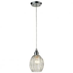 Danica 1-Light Polished Chrome Ceiling Mount Pendant by Titan Lighting