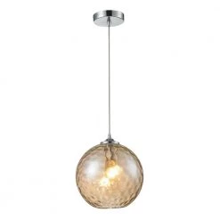 Watersphere 1-Light Polished Chrome Ceiling Mount Pendant by Titan Lighting