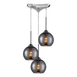 Cassandra 3-Light Polished Chrome Ceiling Mount Pendant by Titan Lighting