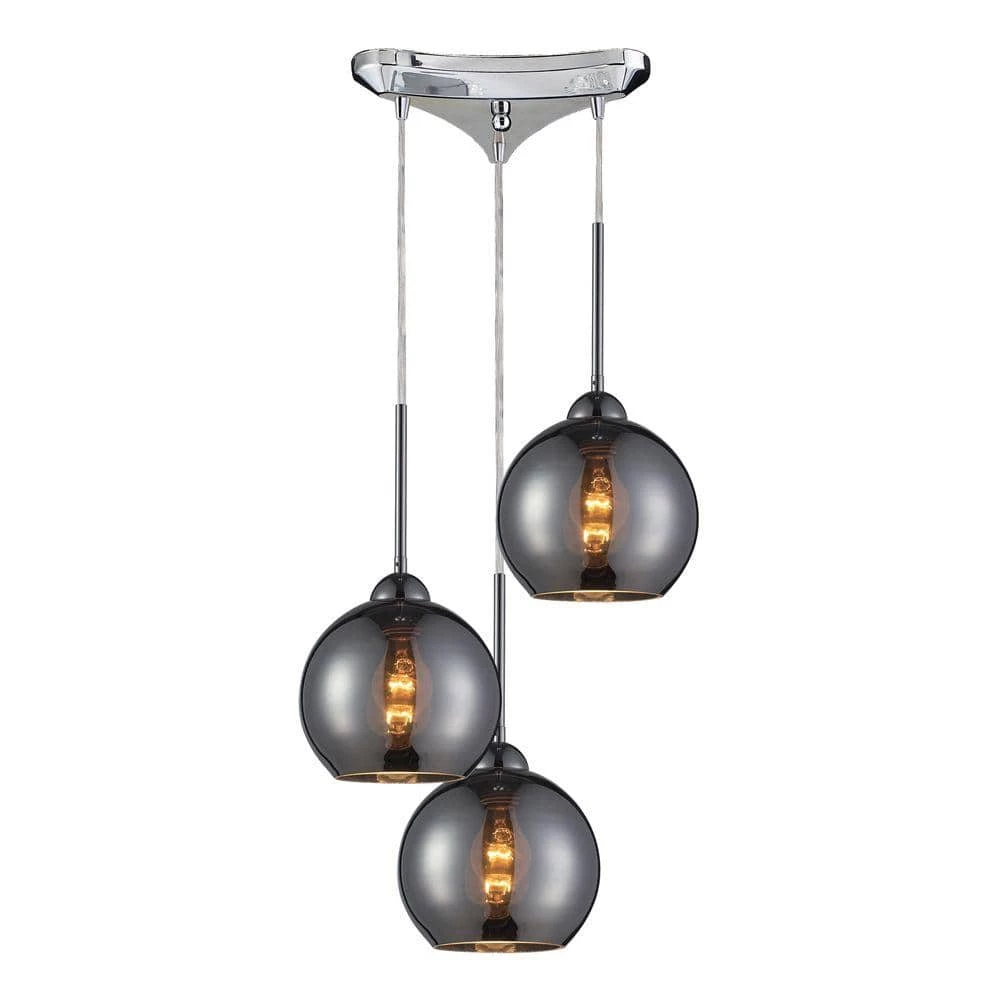 Cassandra 3-Light Polished Chrome Ceiling Mount Pendant by Titan Lighting 3 Cassandra 3-Light Polished Chrome Ceiling Mount Pendant by Titan Lighting