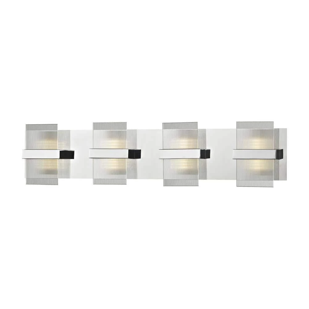 Desiree 32-Watt Polished Chrome with Clear Lined Glass Integrated LED Bath Light by Titan Lighting 3 Desiree 32-Watt Polished Chrome with Clear Lined Glass Integrated LED Bath Light by Titan Lighting