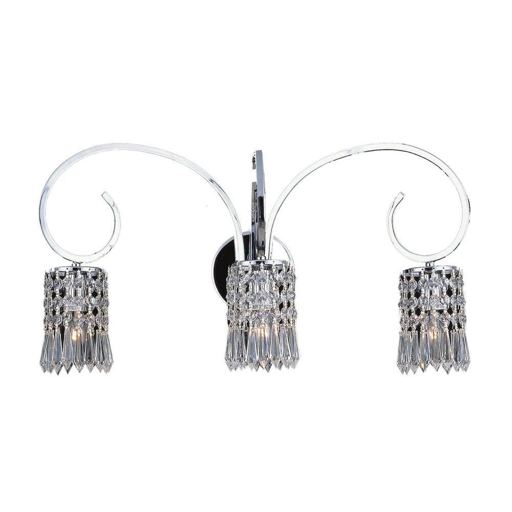 Optix 3-Light Polished Chrome Wall Vanity Light by Titan Lighting 3 Optix 3-Light Polished Chrome Wall Vanity Light by Titan Lighting