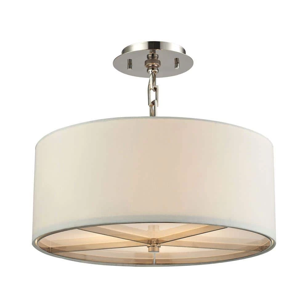 Selma 3-Light Polished Nickel Pendant by Titan Lighting 3 Selma 3-Light Polished Nickel Pendant by Titan Lighting