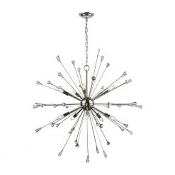Sprigny 10-Light Polished Nickel with Clear Crystal Chandelier by Titan Lighting