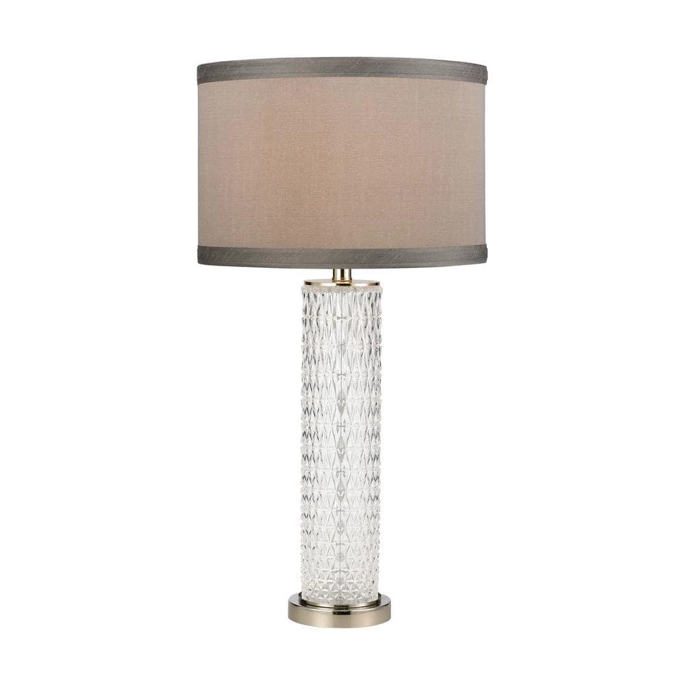 Chaufer Table Lamp in Polished Nickel and Clear by Titan Lighting 3 Chaufer Table Lamp in Polished Nickel and Clear by Titan Lighting