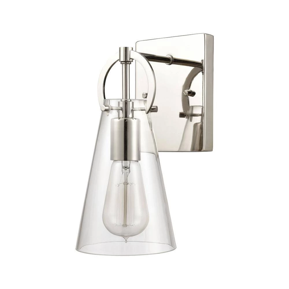 Gabby 4.75 in. 1-Light Polished Nickel Vanity Light by Titan Lighting 4 Gabby 4.75 in. 1-Light Polished Nickel Vanity Light by Titan Lighting - Image 2