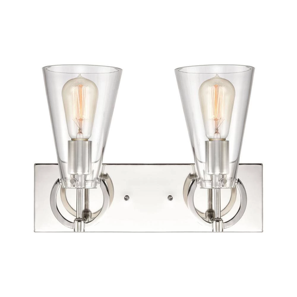 Gabby 15 in. 2-Light Polished Nickel Vanity Light by Titan Lighting 5 Gabby 15 in. 2-Light Polished Nickel Vanity Light by Titan Lighting - Image 3