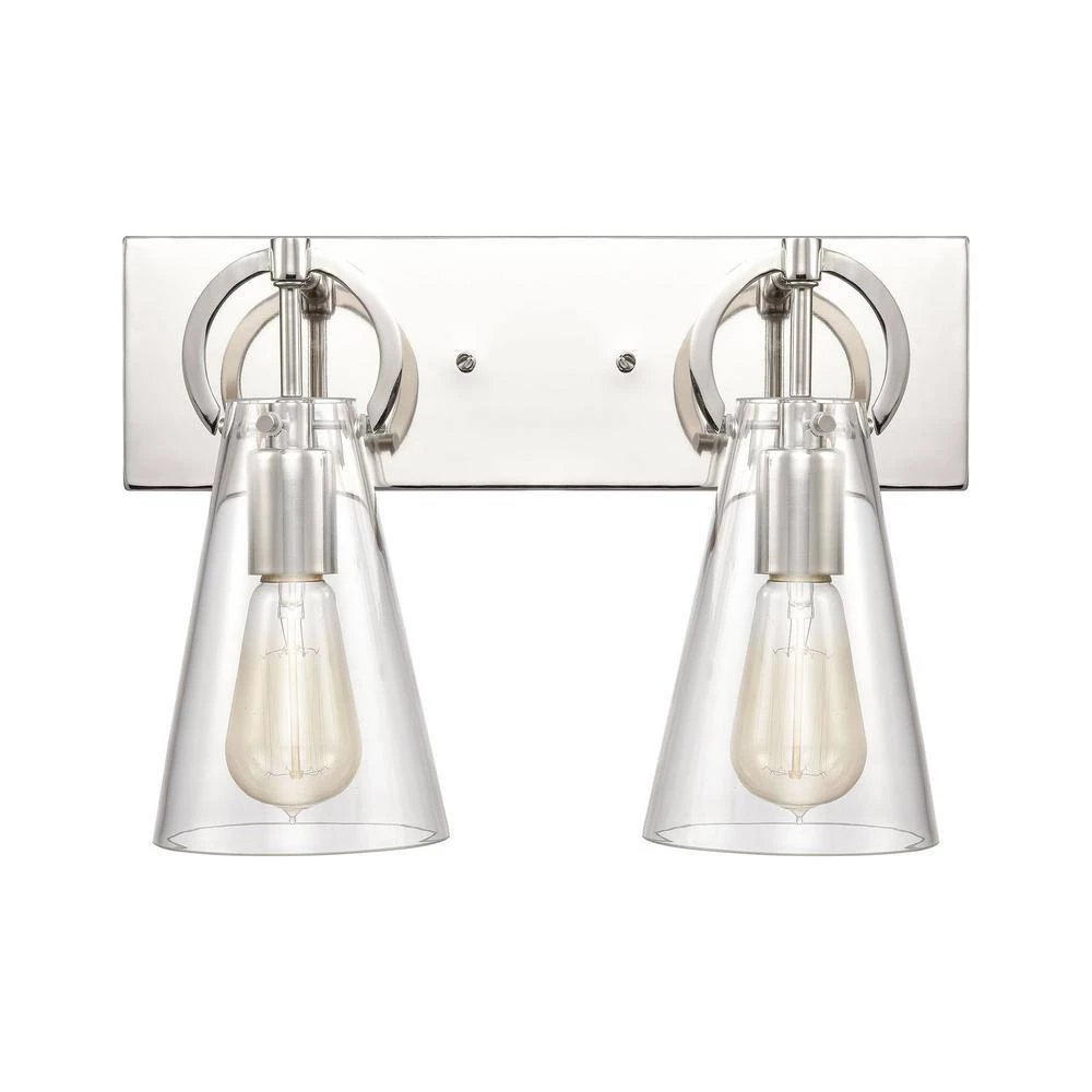 Gabby 15 in. 2-Light Polished Nickel Vanity Light by Titan Lighting 4 Gabby 15 in. 2-Light Polished Nickel Vanity Light by Titan Lighting - Image 2