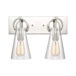 Gabby 15 in. 2-Light Polished Nickel Vanity Light by Titan Lighting