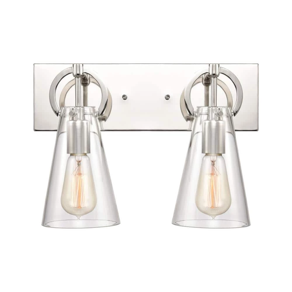 Gabby 15 in. 2-Light Polished Nickel Vanity Light by Titan Lighting 3 Gabby 15 in. 2-Light Polished Nickel Vanity Light by Titan Lighting