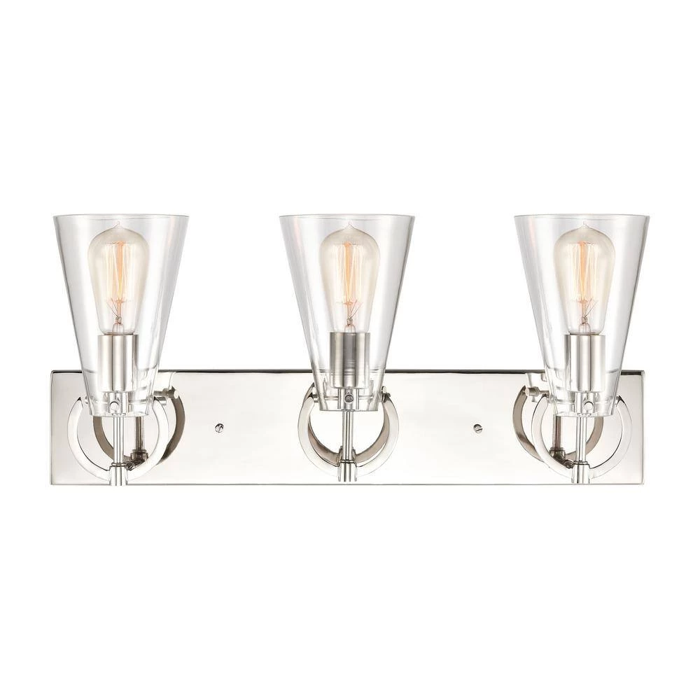 Gabby 23 in. 3-Light Polished Nickel Vanity Light by Titan Lighting 6 Gabby 23 in. 3-Light Polished Nickel Vanity Light by Titan Lighting - Image 4