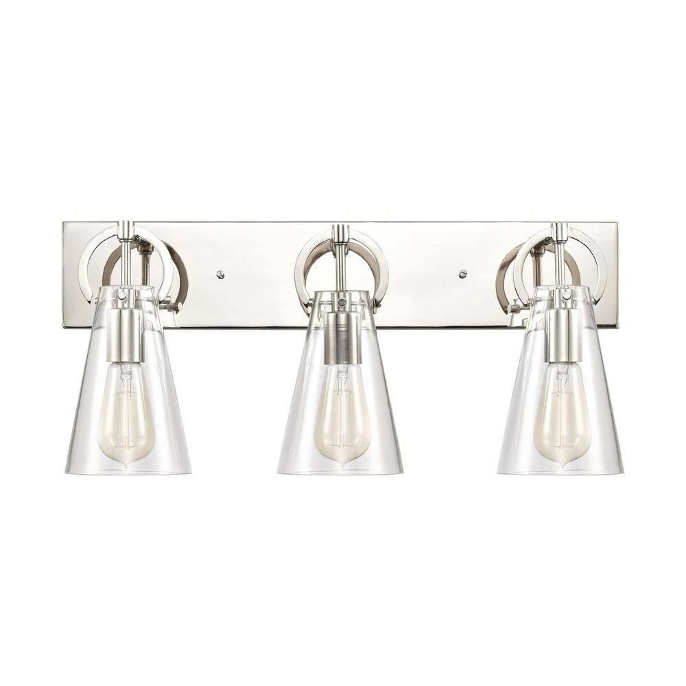 Gabby 23 in. 3-Light Polished Nickel Vanity Light by Titan Lighting 5 Gabby 23 in. 3-Light Polished Nickel Vanity Light by Titan Lighting - Image 3