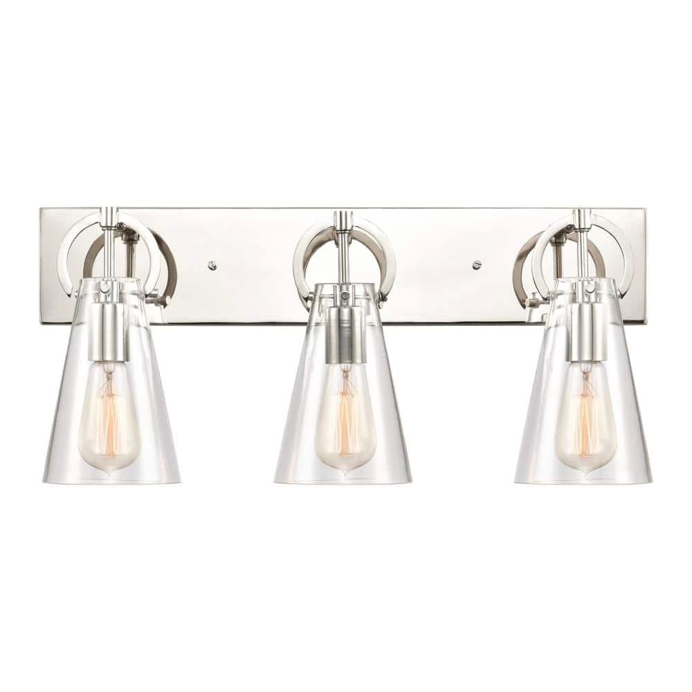 Gabby 23 in. 3-Light Polished Nickel Vanity Light by Titan Lighting 3 Gabby 23 in. 3-Light Polished Nickel Vanity Light by Titan Lighting