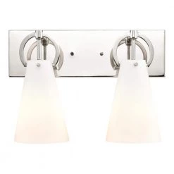 Gabby 15 in. 2-Light Polished Nickel Vanity Light by Titan Lighting