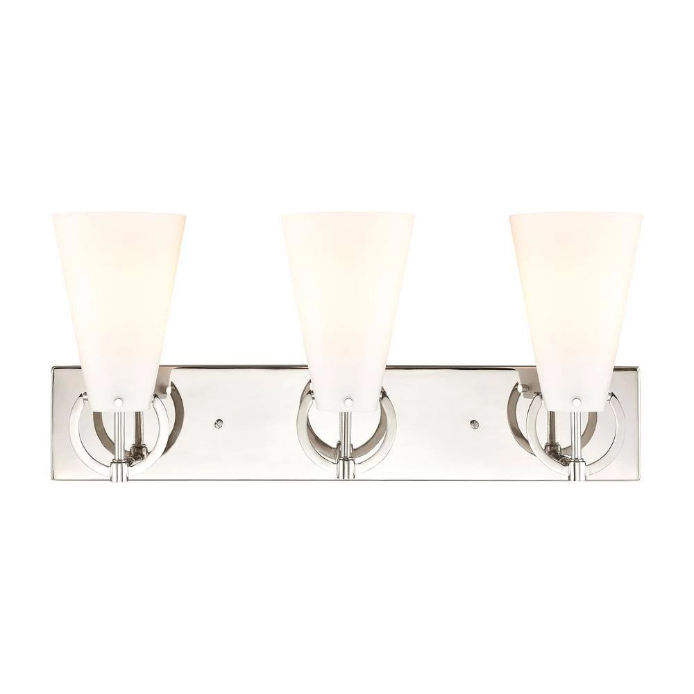 Gabby 23 in. 3-Light Polished Nickel Vanity Light by Titan Lighting 5 Gabby 23 in. 3-Light Polished Nickel Vanity Light by Titan Lighting - Image 3