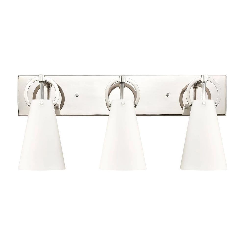 Gabby 23 in. 3-Light Polished Nickel Vanity Light by Titan Lighting 4 Gabby 23 in. 3-Light Polished Nickel Vanity Light by Titan Lighting - Image 2