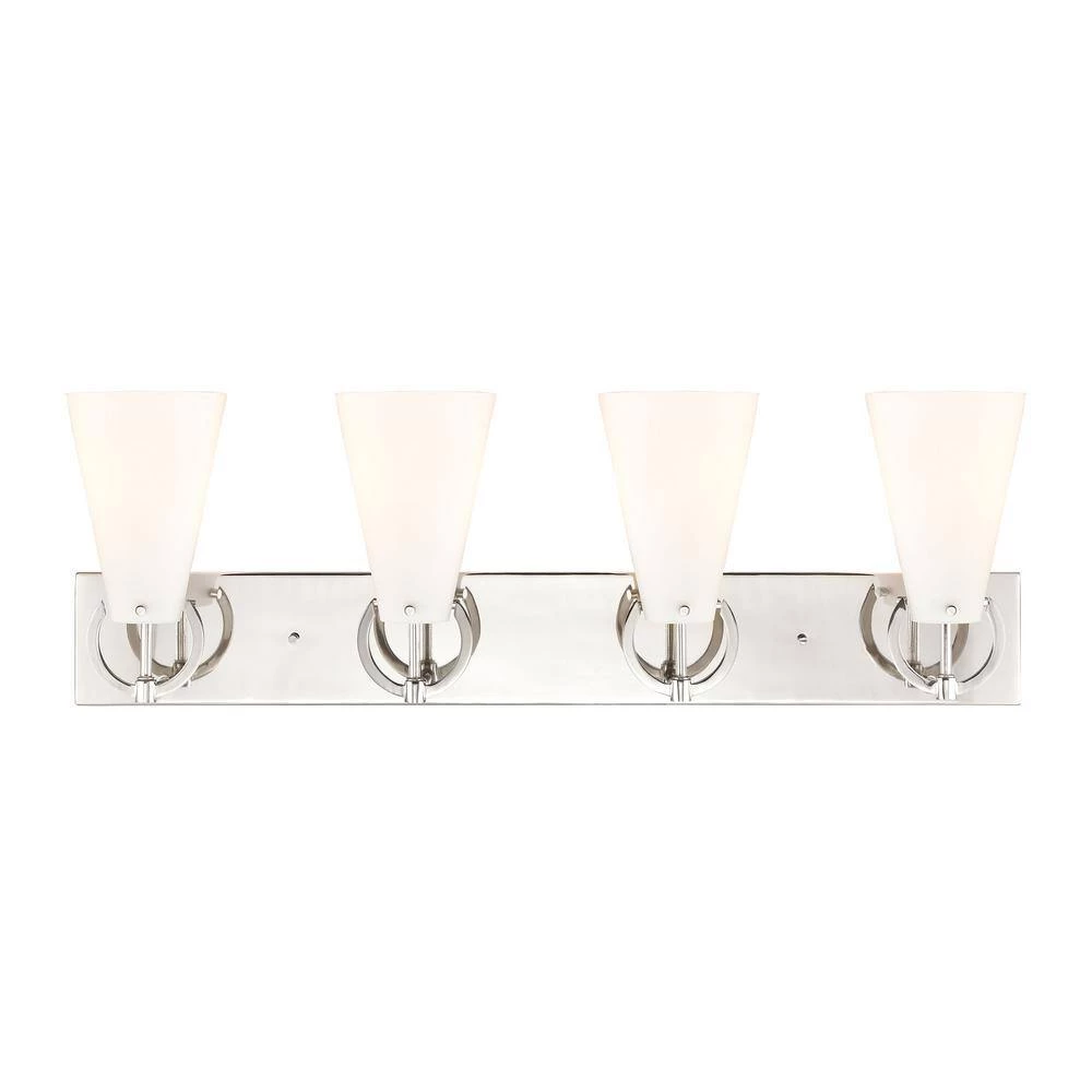 Gabby 32 in. 4-Light Polished Nickel Vanity Light by Titan Lighting 6 Gabby 32 in. 4-Light Polished Nickel Vanity Light by Titan Lighting - Image 4
