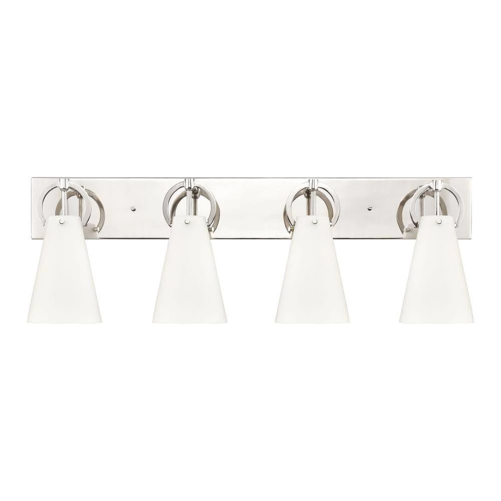 Gabby 32 in. 4-Light Polished Nickel Vanity Light by Titan Lighting 5 Gabby 32 in. 4-Light Polished Nickel Vanity Light by Titan Lighting - Image 3