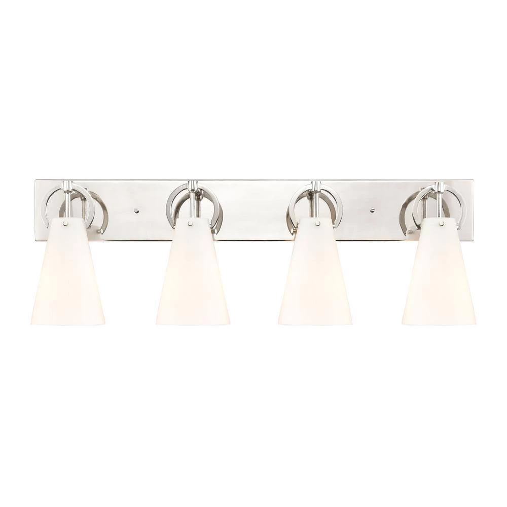 Gabby 32 in. 4-Light Polished Nickel Vanity Light by Titan Lighting 4 Gabby 32 in. 4-Light Polished Nickel Vanity Light by Titan Lighting - Image 2