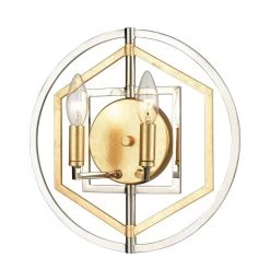 Geosphere 2-Light Polished Nickel Wall Sconce by Titan Lighting