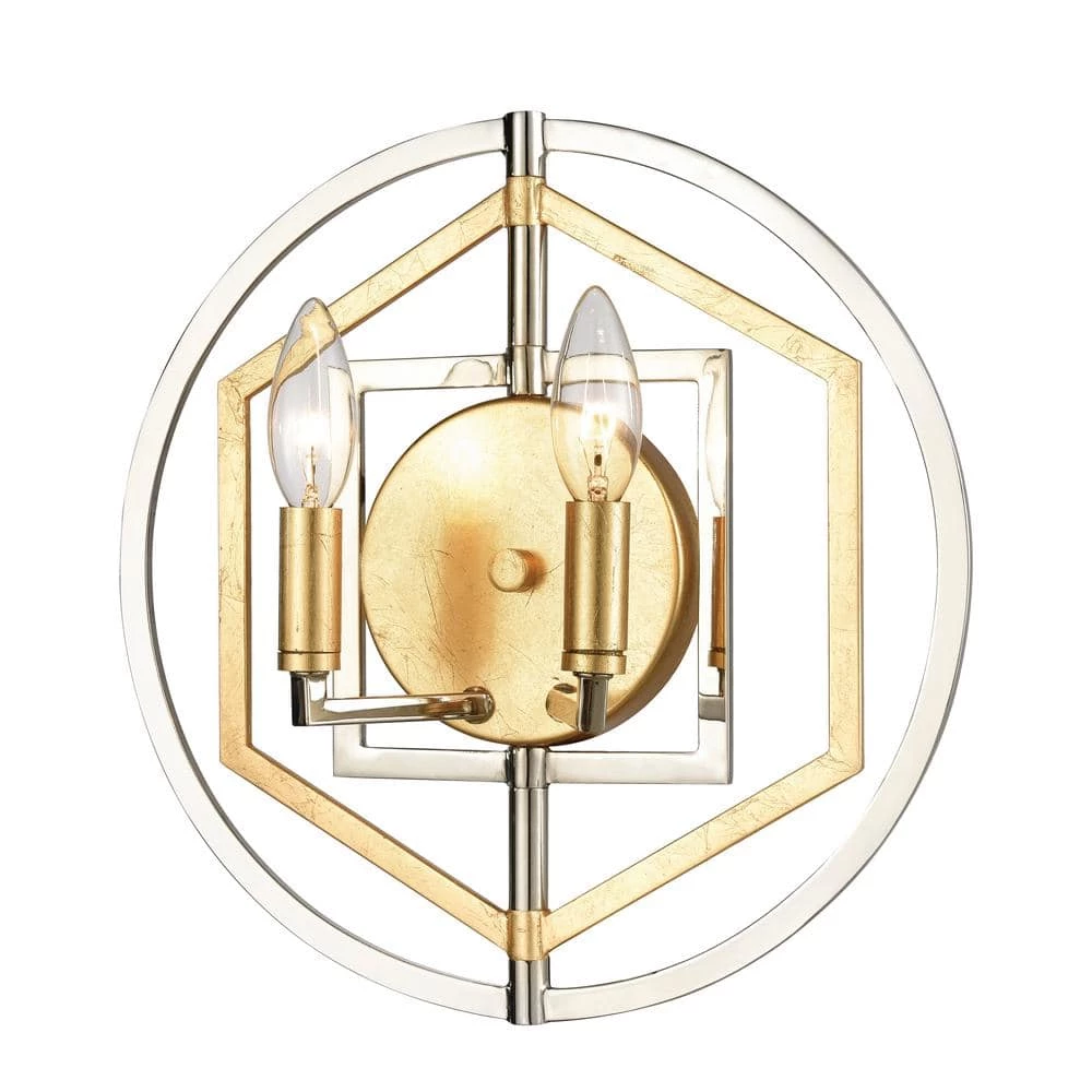 Geosphere 2-Light Polished Nickel Wall Sconce by Titan Lighting 3 Geosphere 2-Light Polished Nickel Wall Sconce by Titan Lighting