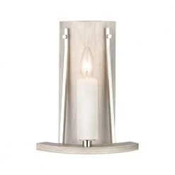 White Stone 1-Light Polished Nickel Wall Sconce by Titan Lighting