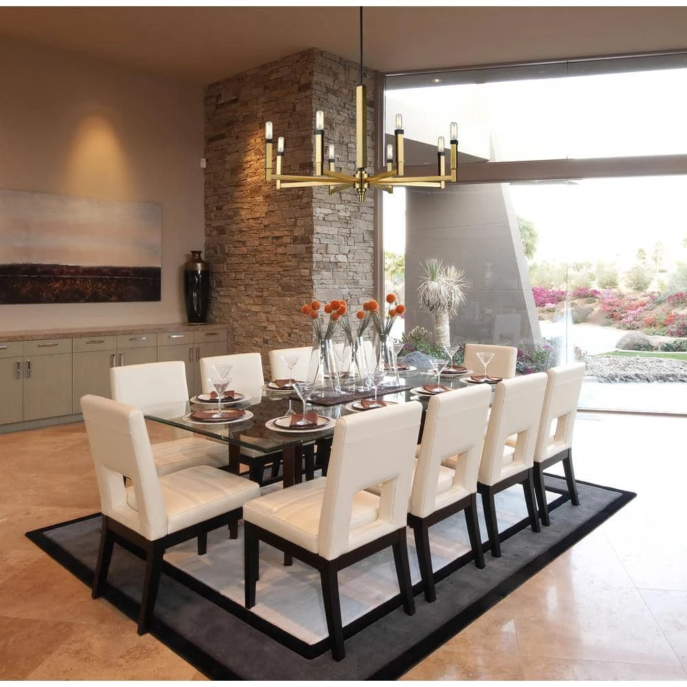 Mandeville 8-Light Round Satin Brass with Oil Rubbed Bronze Accents Chandelier by Titan Lighting 5 Mandeville 8-Light Round Satin Brass with Oil Rubbed Bronze Accents Chandelier by Titan Lighting - Image 3