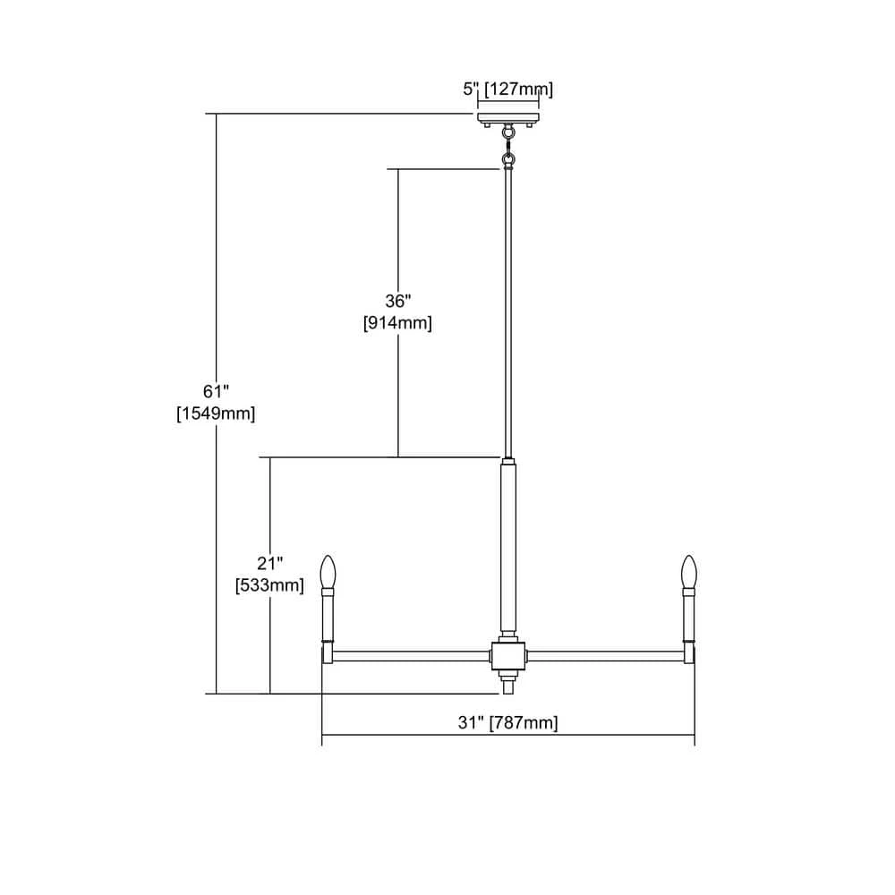 Mandeville 8-Light Round Satin Brass with Oil Rubbed Bronze Accents Chandelier by Titan Lighting 4 Mandeville 8-Light Round Satin Brass with Oil Rubbed Bronze Accents Chandelier by Titan Lighting - Image 2