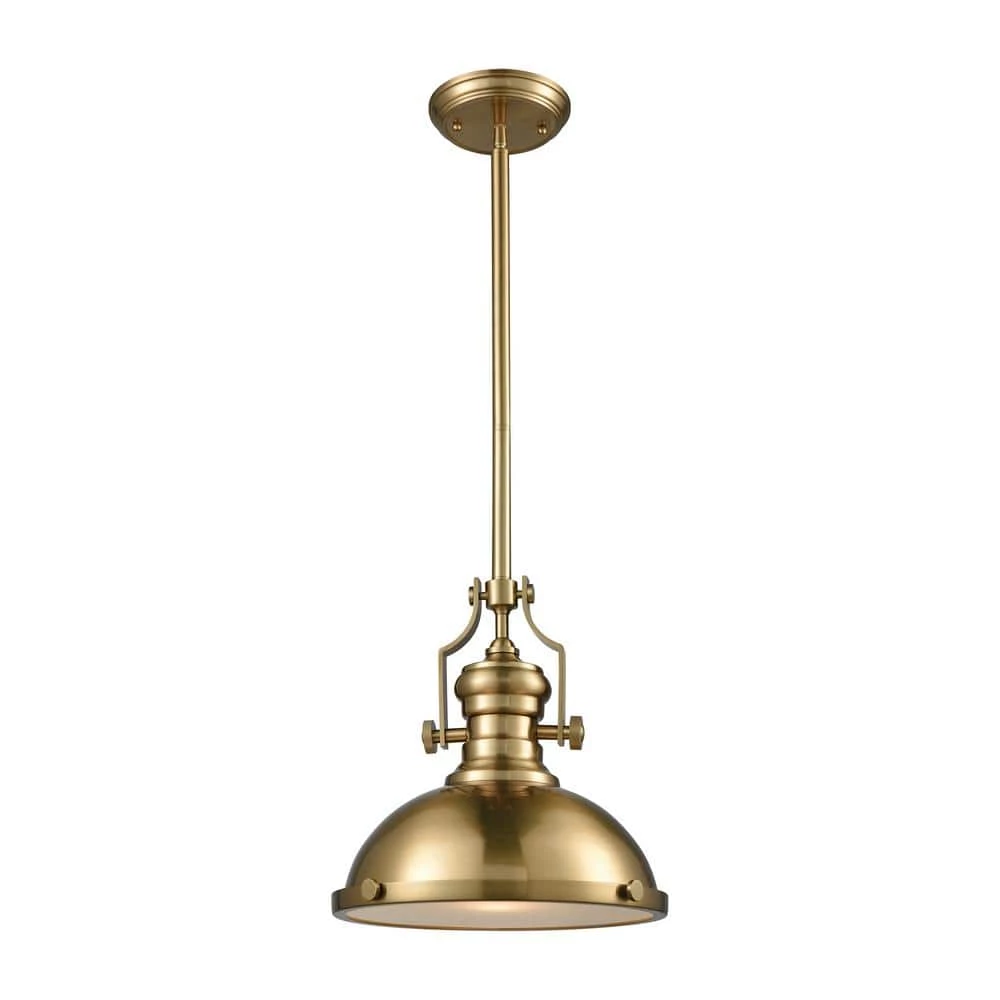 Chadwick 1-Light Satin Brass with Frosted Glass Diffuser Pendant by Titan Lighting 3 Chadwick 1-Light Satin Brass with Frosted Glass Diffuser Pendant by Titan Lighting