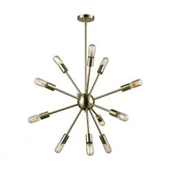 Delphine 12-Light Large Satin Brass Chandelier by Titan Lighting