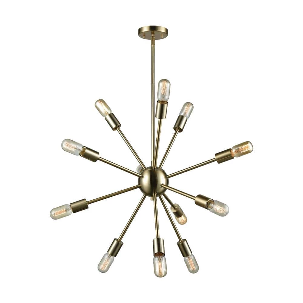 Delphine 12-Light Large Satin Brass Chandelier by Titan Lighting 3 Delphine 12-Light Large Satin Brass Chandelier by Titan Lighting