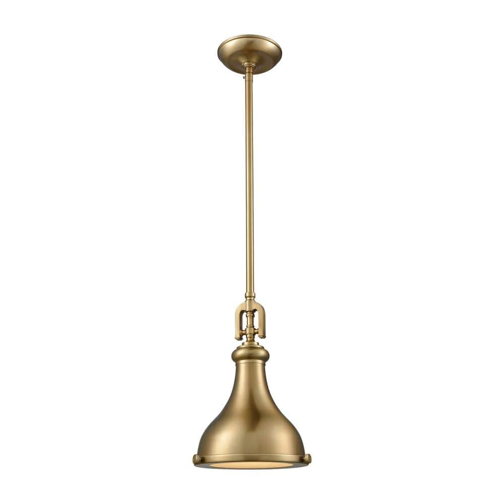 Rutherford 1-Light Satin Brass with Frosted Glass Diffuser Pendant by Titan Lighting 3 Rutherford 1-Light Satin Brass with Frosted Glass Diffuser Pendant by Titan Lighting