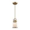 Brooksdale 1-Light Satin Brass with White Glass Pendant by Titan Lighting