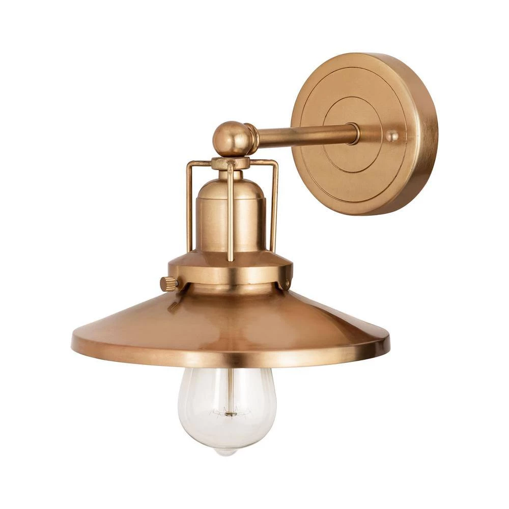 English Pub 8 in. 1-Light Satin Brass Vanity Light by Titan Lighting 4 English Pub 8 in. 1-Light Satin Brass Vanity Light by Titan Lighting - Image 2
