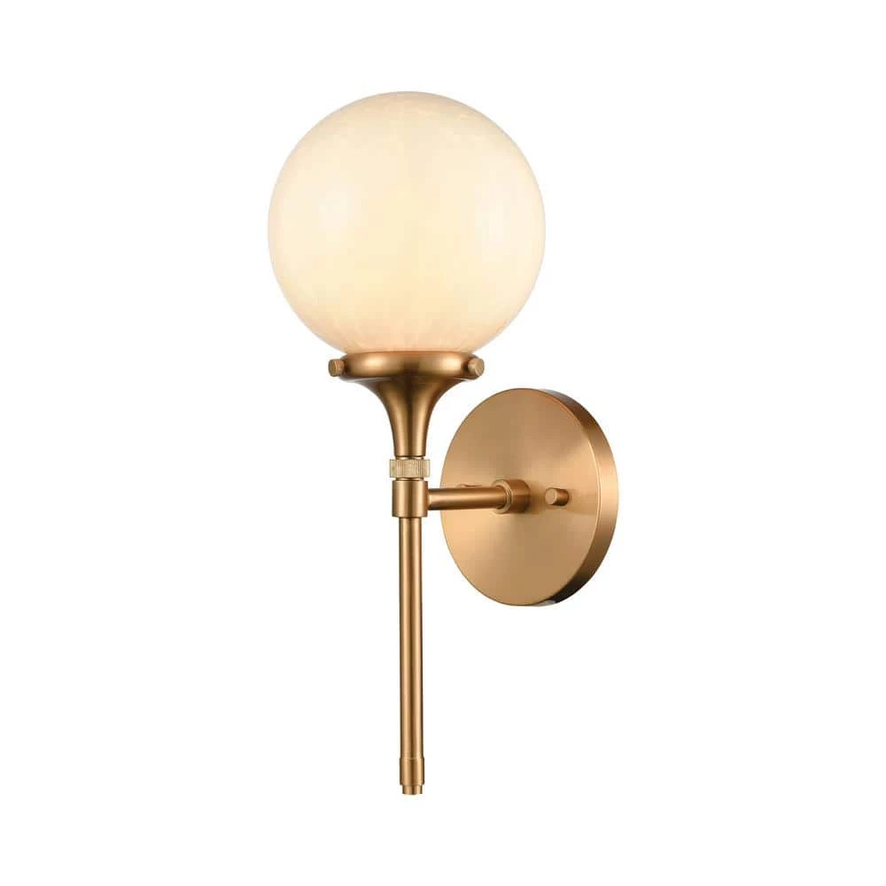 Beverly Hills 1-Light Satin Brass Wall Sconce by Titan Lighting 3 Beverly Hills 1-Light Satin Brass Wall Sconce by Titan Lighting