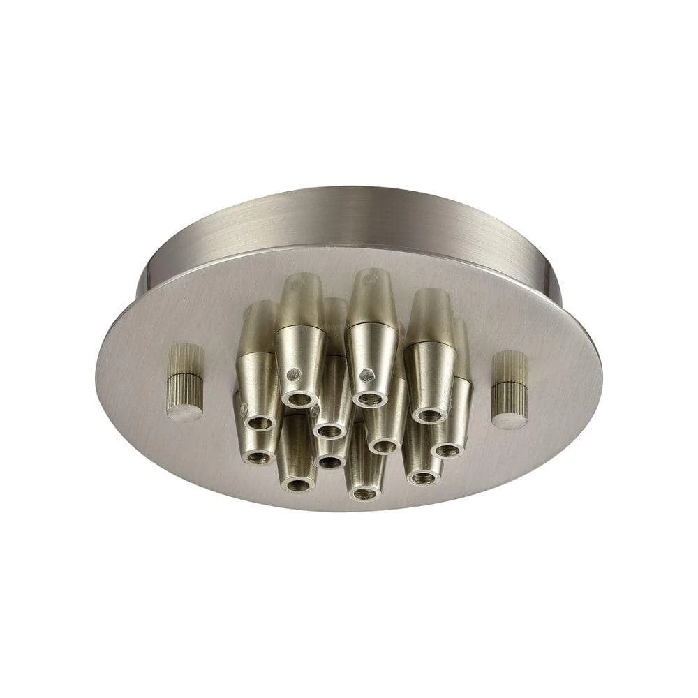 Illuminaire Accessories 12-Light Satin Nickel Small Round Canopy by Titan Lighting 3 Illuminaire Accessories 12-Light Satin Nickel Small Round Canopy by Titan Lighting