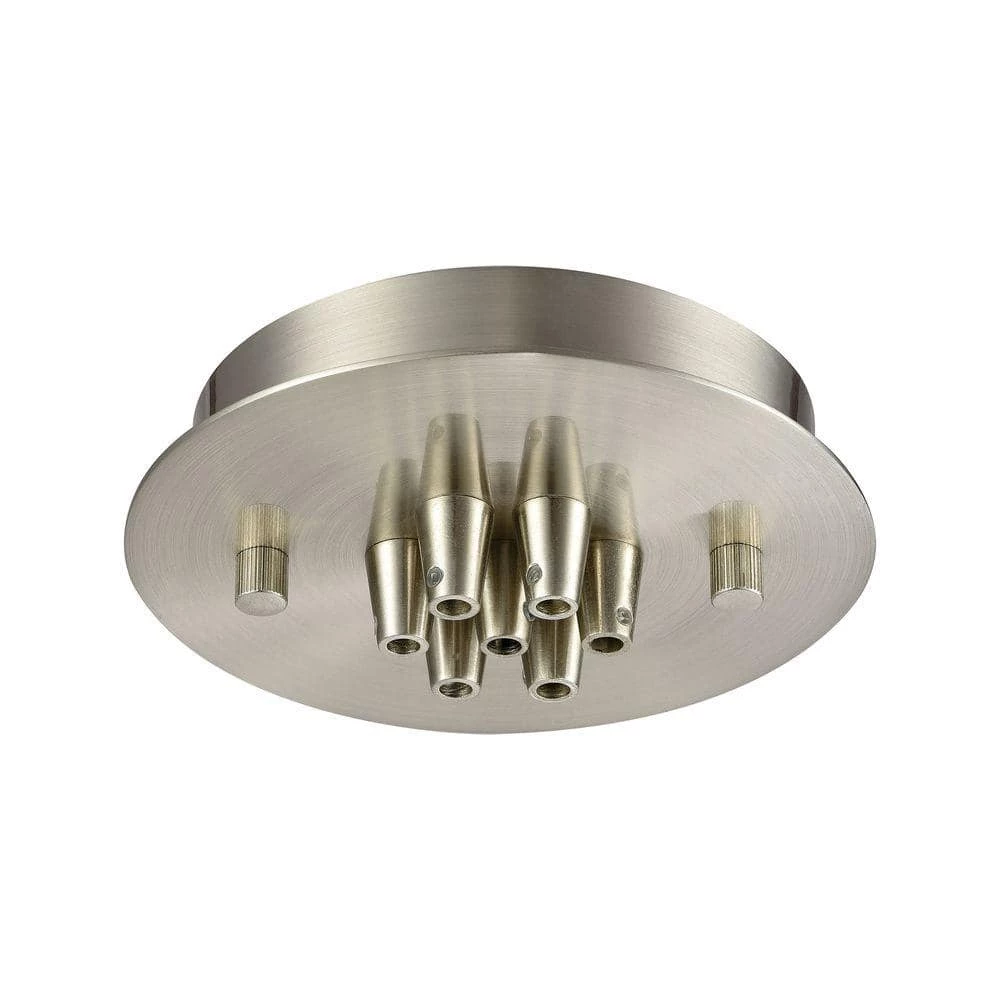 Illuminaire Accessories 7-Light Satin Nickel Small Round Canopy by Titan Lighting 3 Illuminaire Accessories 7-Light Satin Nickel Small Round Canopy by Titan Lighting