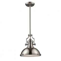 Chadwick 1-Light Satin Nickel Ceiling Mount Pendant by Titan Lighting
